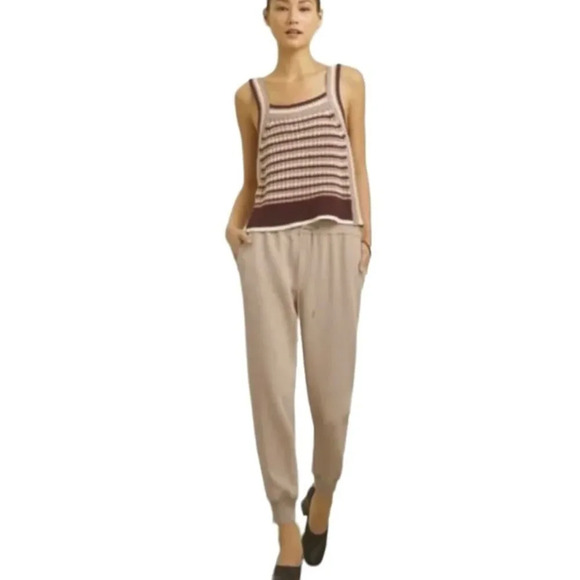 Aritzia Wilfred Buffon Crepe High Rise Jogger Pant Taupe Sz XS - Picture 1 of 13